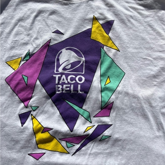 Men's Taco Bell T-Shirt White Spell Logo 2XL Uniform Street Retro Border Classic - Picture 3 of 10